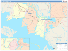 St. Mary Parish (County), LA Digital Map Color Cast Style